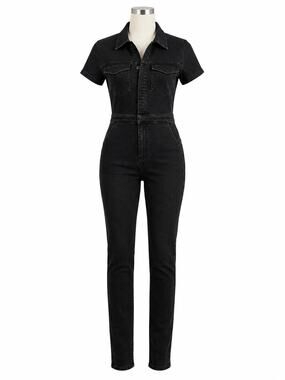 Good American Fit For Success Black Denim Jumpsuit - Size M - NWT